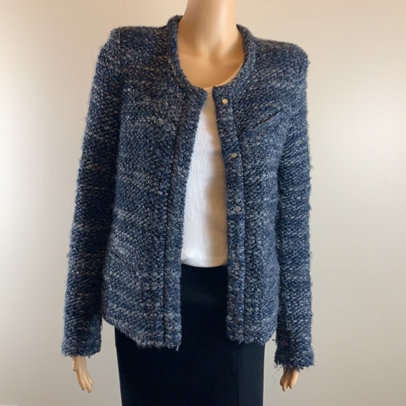IRO Blue Tweed Boucle Carene Jacket Blazer - Picture 5 of 9